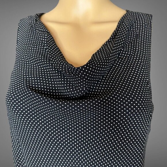 Charter Club Shift A-Line Dress Size 8 Black White 100% Silk Lined Polka Dots - Picture 4 of 16